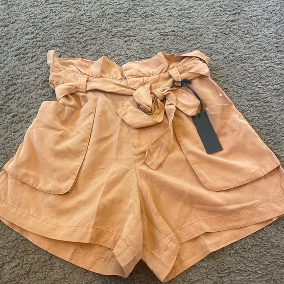 2 FOR $20 BLANK NYC LYOCELL SHORTS HIGH RISE ORANGE BELTED PAPERBAG 26 NEW - Picture 3 of 8